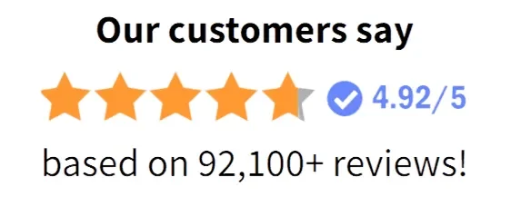 4.92 out of 5 stars based on 92,100+ JellyBoost® customer reviews